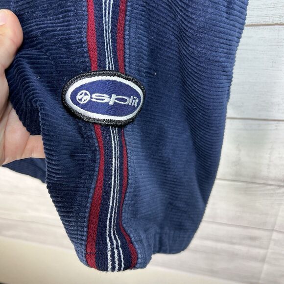 Split Vintage Skateboard Blue Corduroy Embroidered Grunge Y2K Pants Sz 28 Baggy - Picture 6 of 11